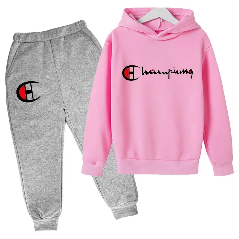 Conjunto buzo con capucha y pantalón deportivo para niños