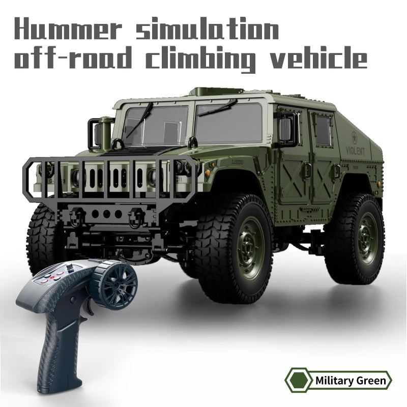 Coche RC Militar Crawler 4WD 2.4G 1:14, Vehículo Todoterreno con Accesorios