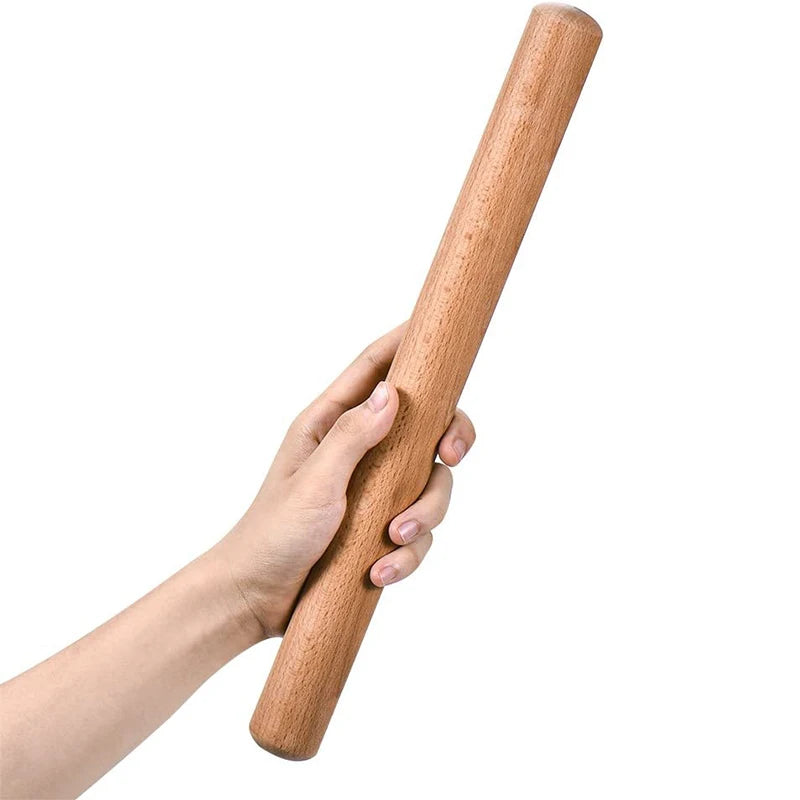 LMETJMA 40cm rodillo de madera de haya Natural rodillo de masa de madera bola de masa francesa rodillo para hornear Pasta masa de Pizza JT119