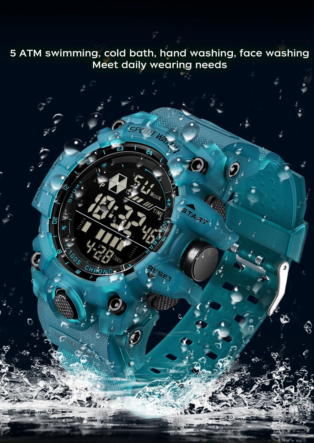 Reloj Digital LED Deportivo SANDA para Hombre, Estilo Militar, Resistente al Agua
