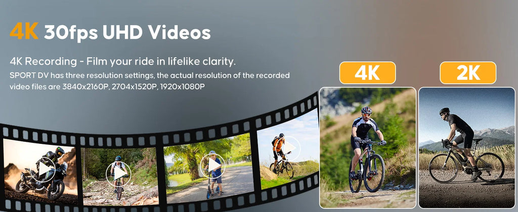 Cámara GPS 4K para bicicleta con faro, ordenador de ciclismo y velocímetro, acción deportiva DV, 64GB, Control por aplicación, resistente al agua IP65