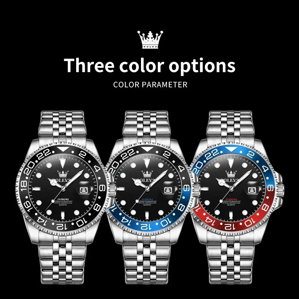 Reloj de Cuarzo OLEVS para Hombre Acero Inoxidable Resistente al Agua