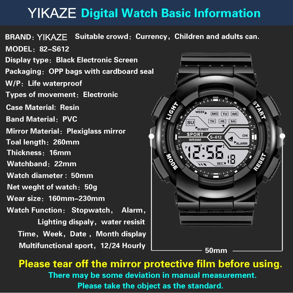 Reloj Digital LED Deportivo MAYZHISU Militar Hombre