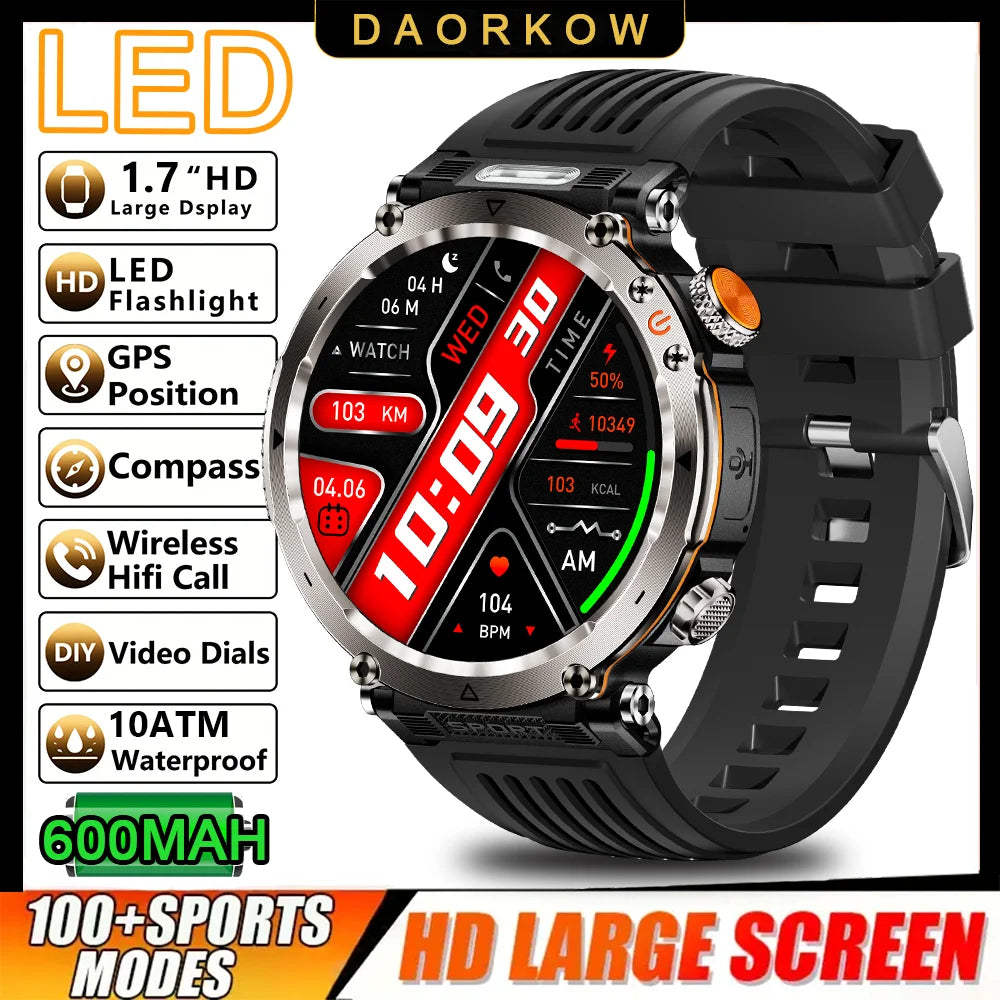 Reloj Inteligente Deportivo Brújula Linterna 600mAh