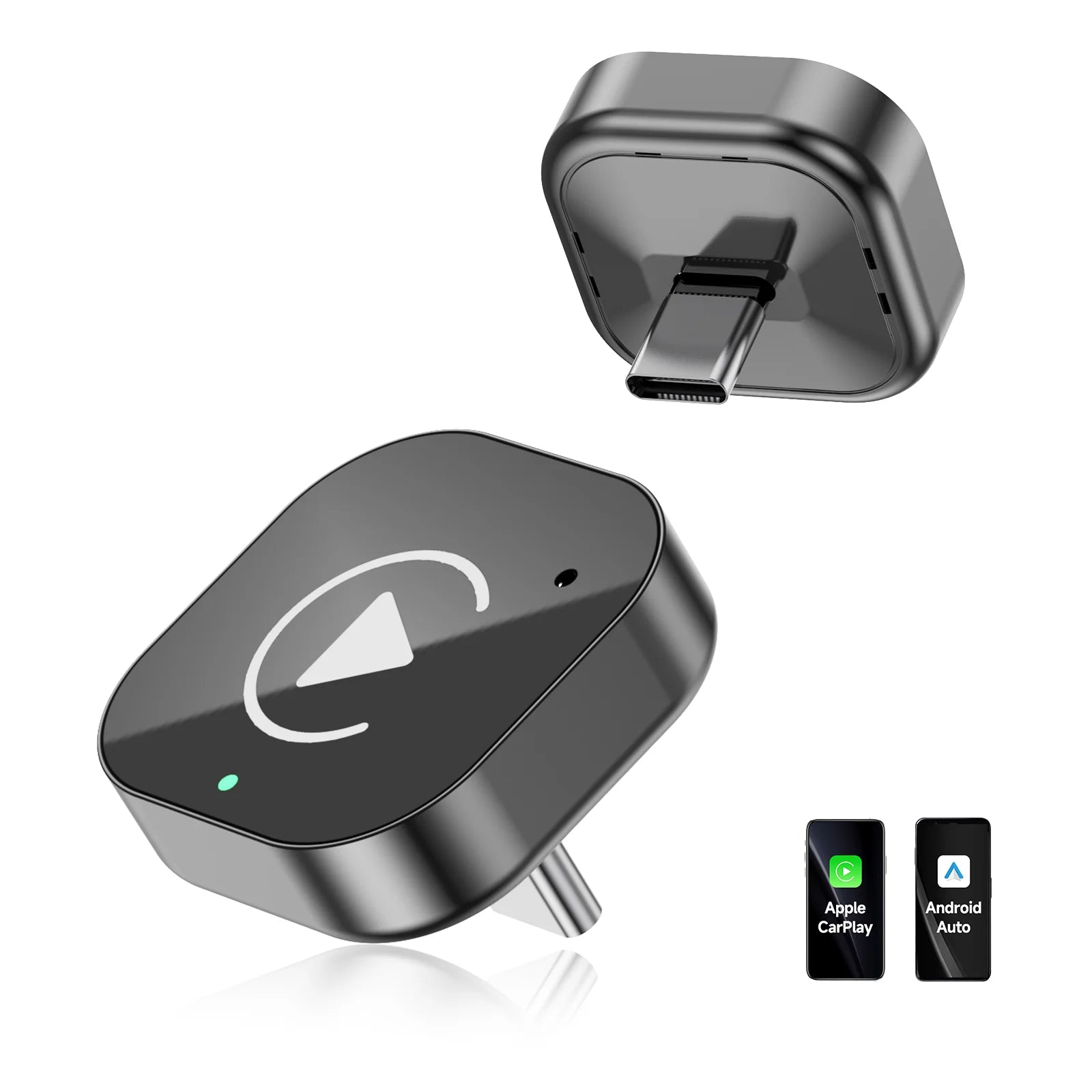 (Tipo C) Dongle carplay 2 en 1, carplay inalámbrico Apapter USB C/Android Auto USB C para converte con cable a Plug & Play inalámbrico