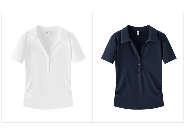 Camiseta Polo de Mujer, Corte Corto, Manga Corta