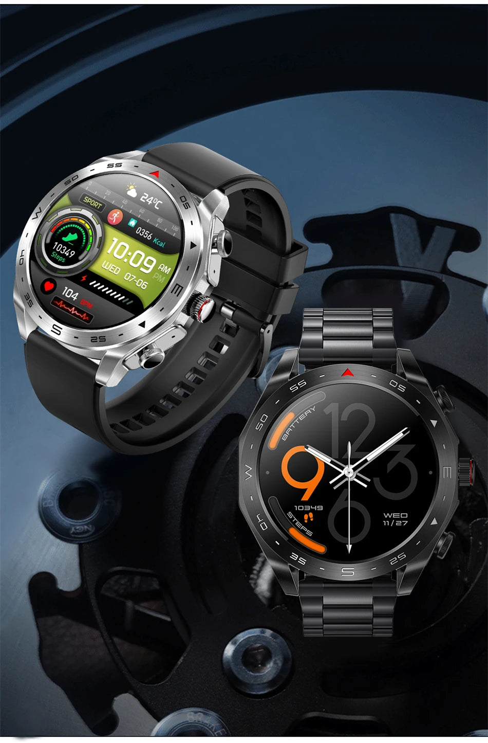 Reloj Inteligente AMOLED con Auriculares Bluetooth Incluidos