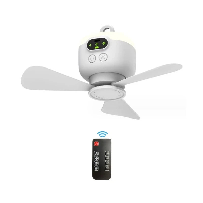 Ventilador de techo recargable con lámpara nocturna