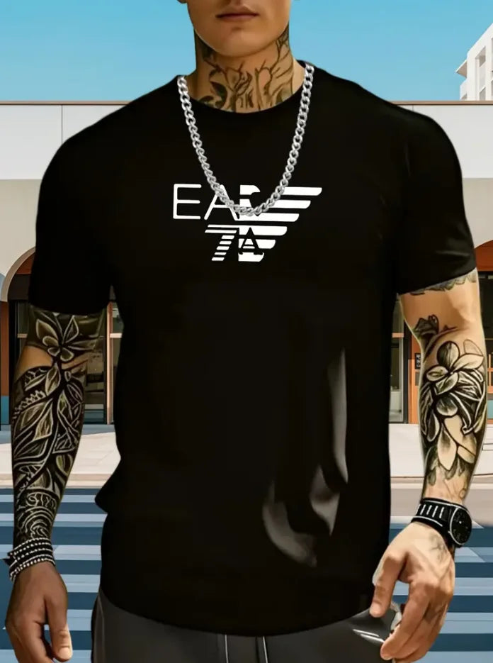 Camiseta de Algodón Holgada para Hombre y Mujer, Cuello Redondo