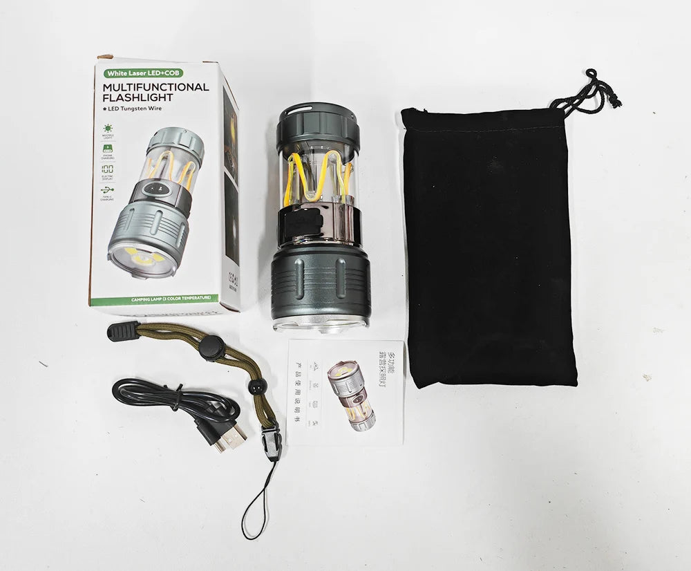 Linterna LED Táctica Recargable 4500mAh para Camping