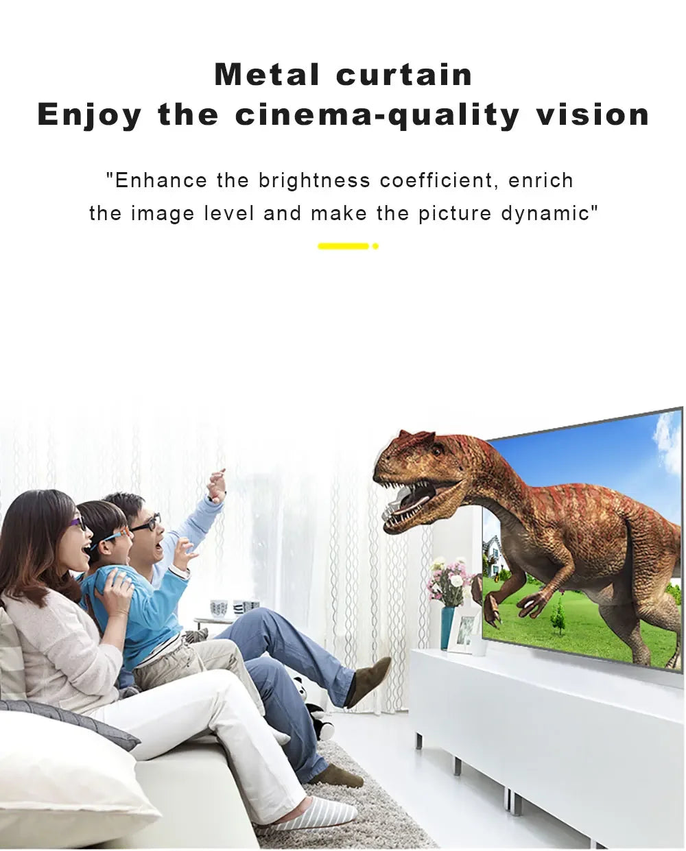 Pantalla de proyector antiluz de alto brillo, cortina de metal 16:9 de 84-150 pulgadas, Compatible con 4K para uso portátil en el hogar y la oficina al aire libre