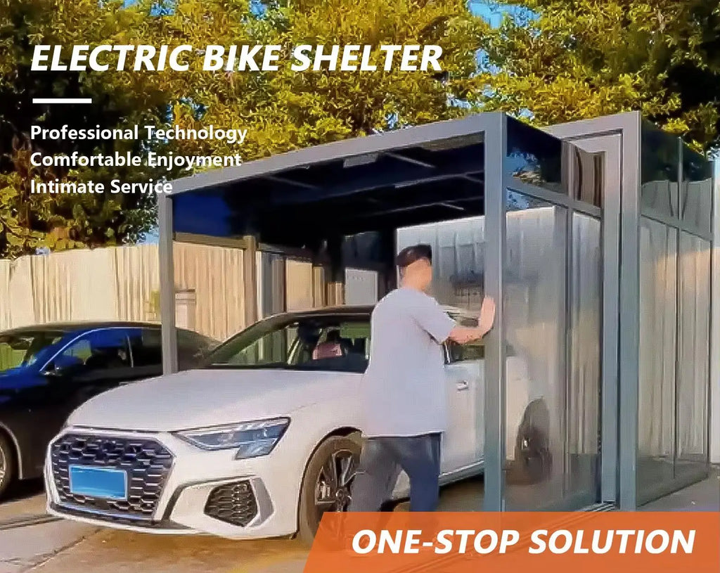 Carport retráctil eléctrico plegable móvil: toldo de garaje y casa de cristal automático inteligente para el sol