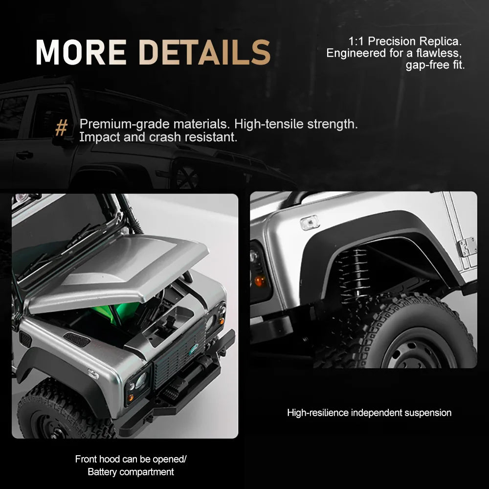 Auto RC Crawler 1/18 4WD Todoterreno con Luces LED
