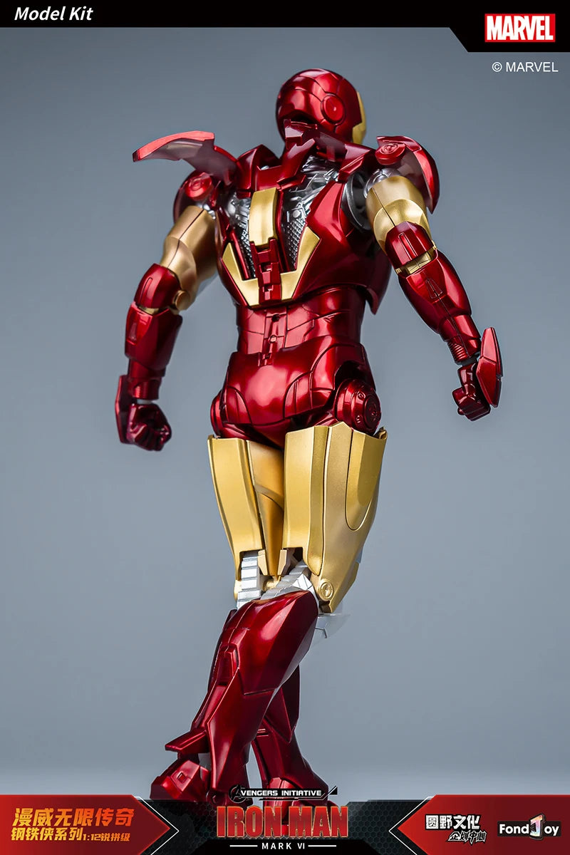 Figura de Anime de Iron Man MK5 de Marvel, Kit de Modelo a Escala 1/12, Serie Infinity Saga, Ironman Mark 5, Ensamblaje ABS, Articulaciones Móviles, Regalos y Juguetes
