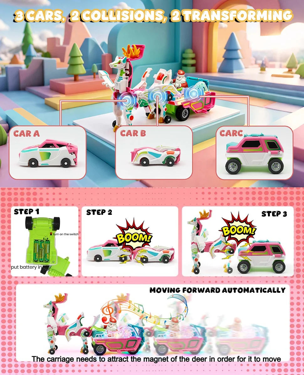 Auto Magnético Transformable 3 en 1 para Niños Juguete DIY