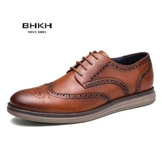 BHKH zapatillas de deporte masculinas Otoño/Invierno traf zapatos casuales de cuero para hombres trabajo de negocios Oficina zapatos de vestir con cordones para hombres talla 47