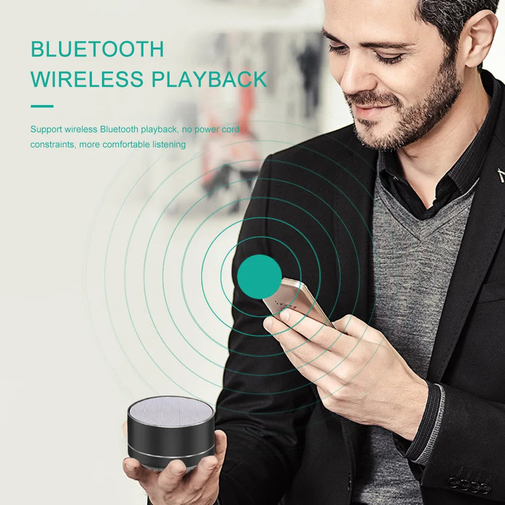Altavoz Bluetooth inalámbrico A10, cañón de acero pequeño, Subwoofer, Mini tarjeta de regalo portátil, Altavoz Bluetooth, altavoces de Color para exteriores