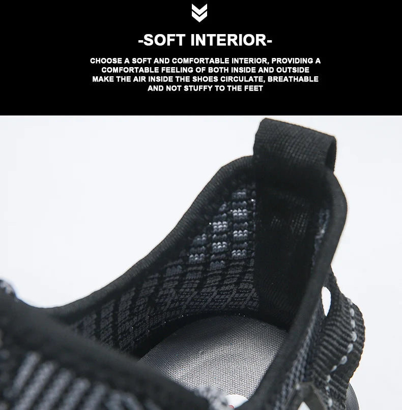 Zapatillas de correr transpirables para hombre, zapatos informales con plataforma a la moda, zapatillas de deporte antideslizantes ligeras de malla para exteriores, tenis negros para trabajo