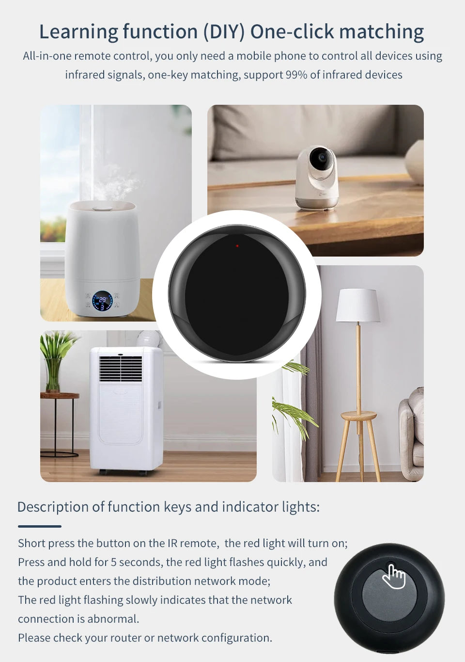Control Remoto Universal WiFi IR para Aire Acondicionado