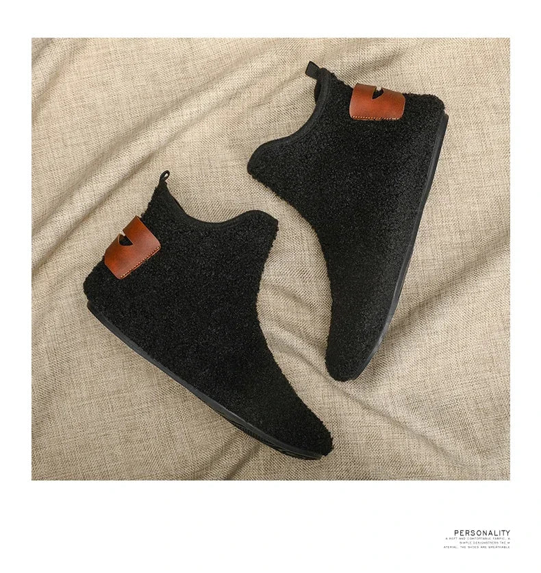 YRZL, zapatos de algodón de invierno para hombre, zapatillas ligeras sin cordones de alta calidad, mocasines de algodón de felpa para interiores, zapatos cálidos de invierno para hombre