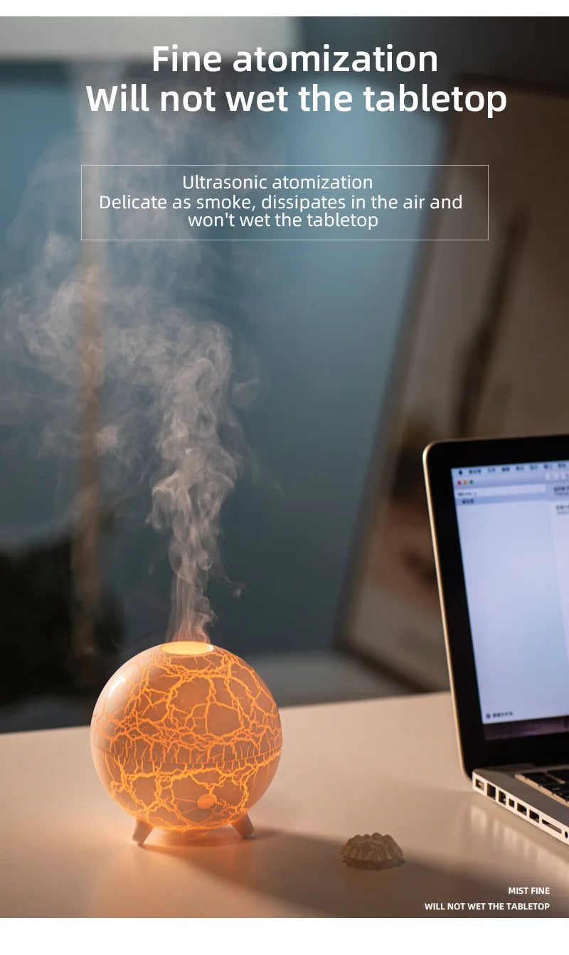 Nueva lámpara de ambiente colorida Planet, humidificador USB, tanque de agua de 200ML, puede agregar aceite esencial, Mini difusor de Aroma para el hogar