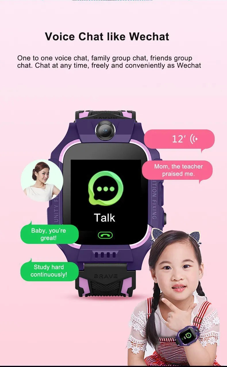 Reloj inteligente para niños 2026 nuevo reloj inteligente con tarjeta Sim para niños llamada Sos teléfono cámara Chat de voz foto niño niña regalo pantalla a Color Q19