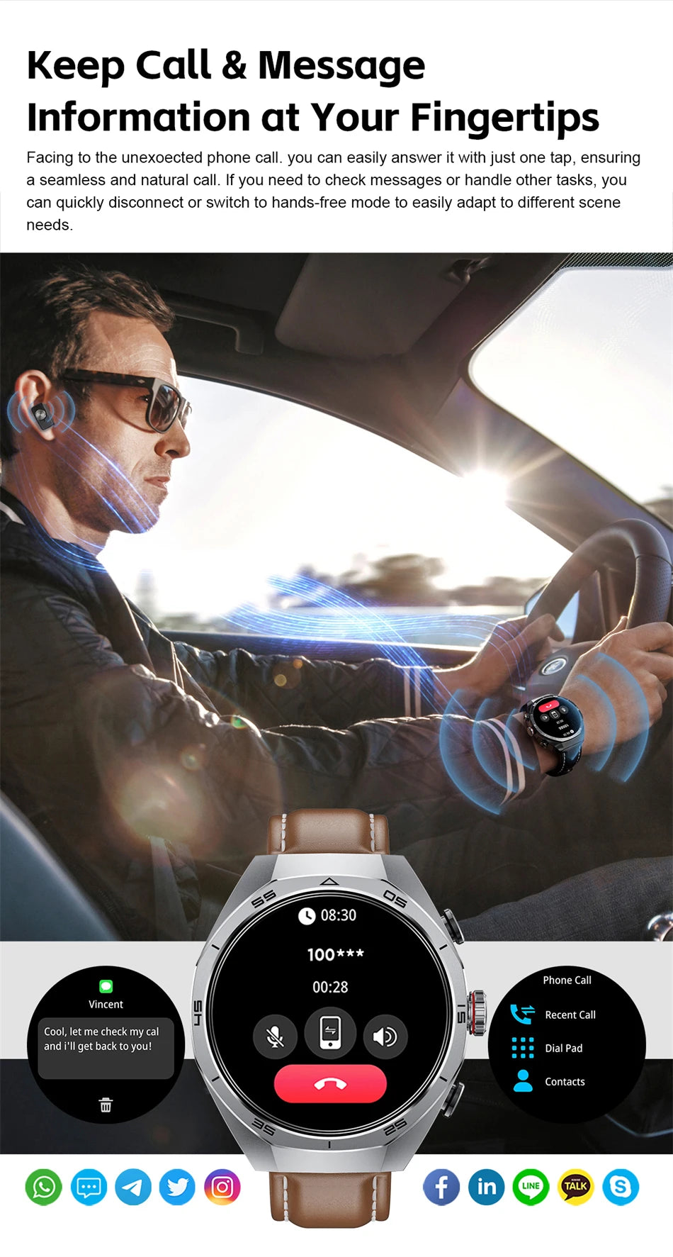 Reloj Inteligente 2 en 1 con Auriculares NFC Deportivo