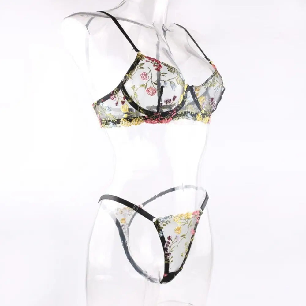 Conjunto de Lencería Floral de 2 Piezas