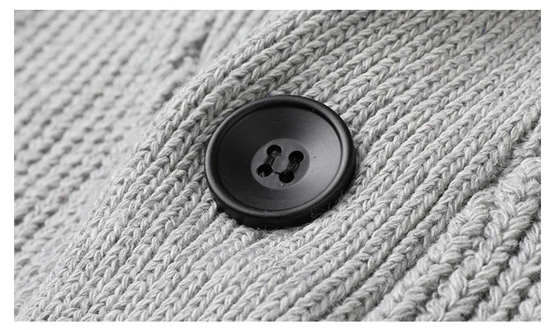 Suéter grueso de lana de gama alta para hombre, Chaqueta de punto de Cable, abrigos casuales, marca de moda coreana, otoño, invierno, 2021