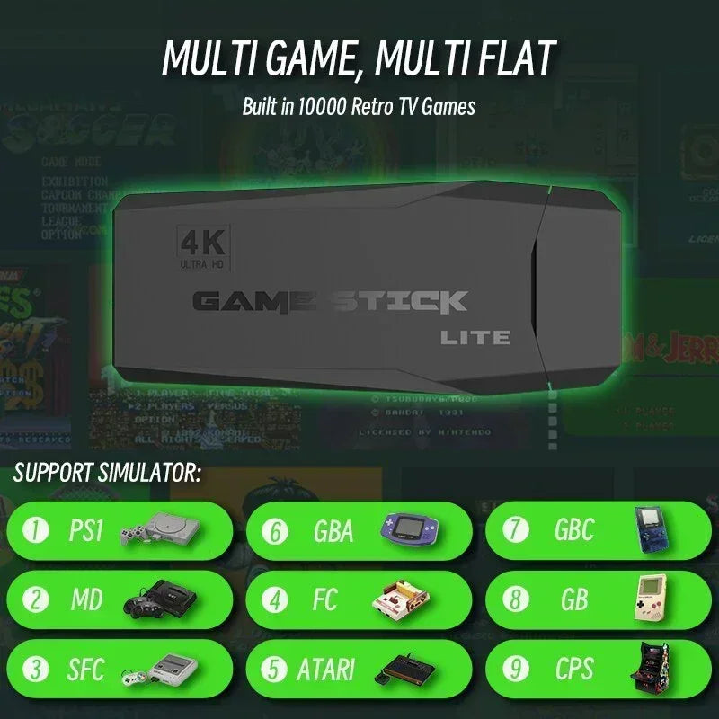 Nueva consola de videojuegos M8 elegante para adultos y niños, 520 juegos, USB inalámbrico dual P, HDMI de alta definición 2.4G