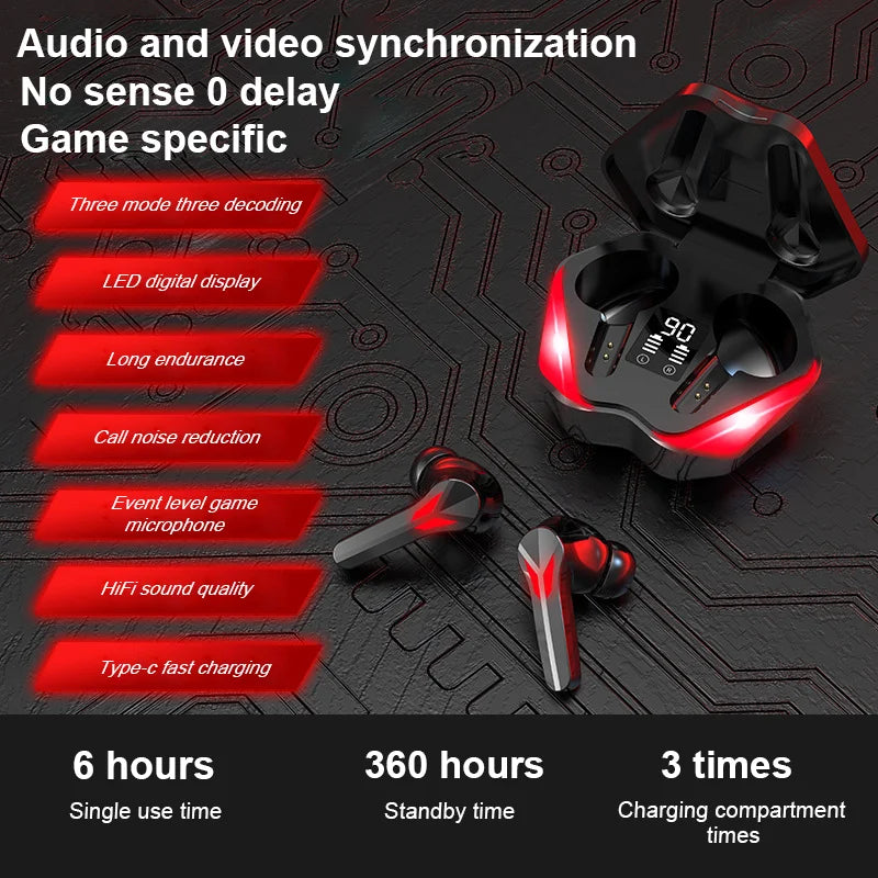 Auriculares Inalámbricos TWS Bluetooth 5.3 con Cancelación de Ruido