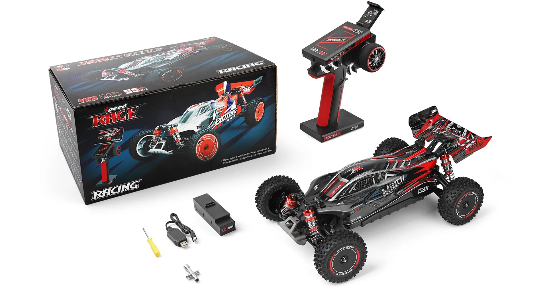 WLtoys 1/12 Autos RC 124008 124010 2.4G de Alta Velocidad   Coche de carreras teledirigido sin escobillas 4WD 60km/h, juguete para niños y adultos, regalo