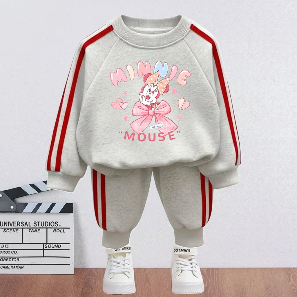 Conjunto deportivo para niñas con sudadera y pantalón a rayas
