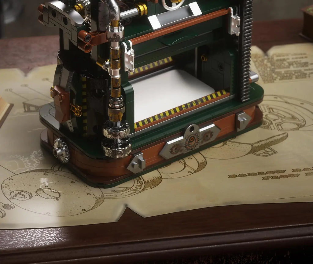 Juego de Bloques de Construcción JAKI Retro con Diseño de Prensa de Impresión, Simulación de Prensa de Impresión, Decoración para el Hogar, Juguete de Ensamblaje DIY, Regalo de Cumpleaños