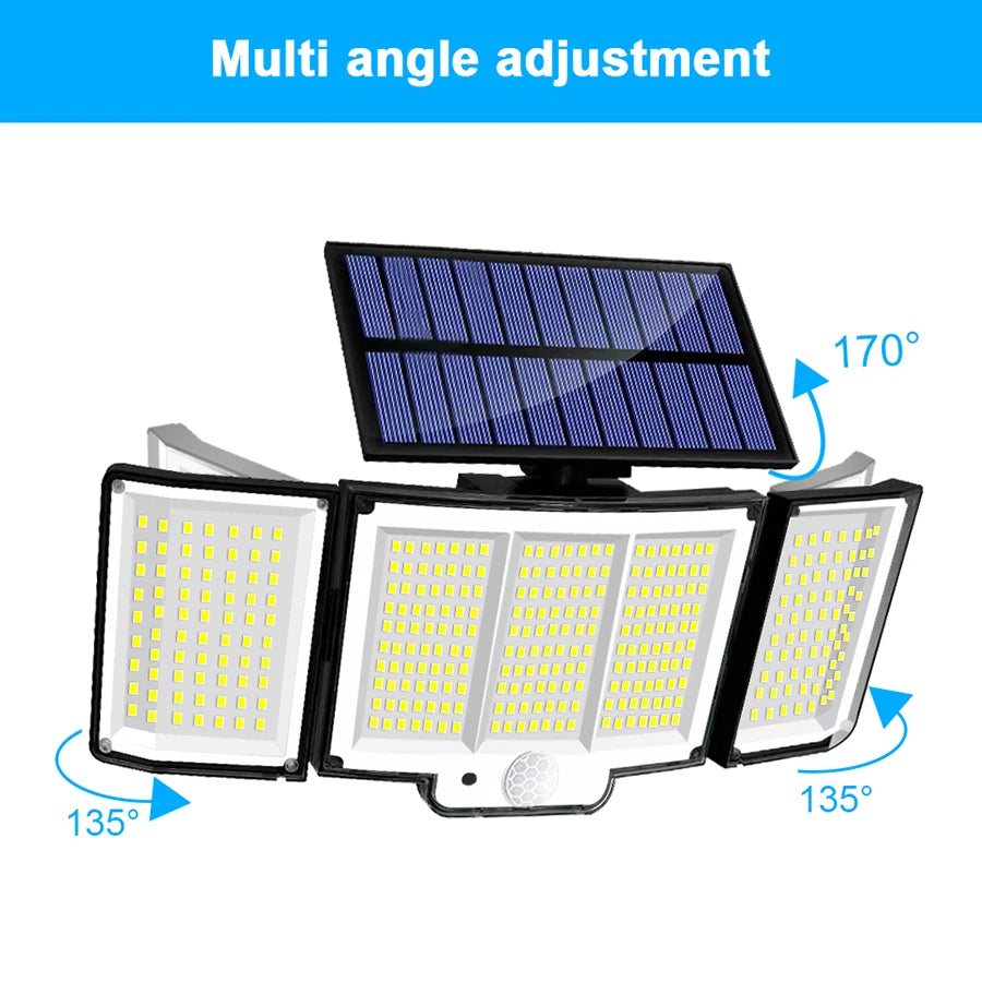 Luz Solar LED con Sensor de Movimiento 234/318/348 LEDs IP65