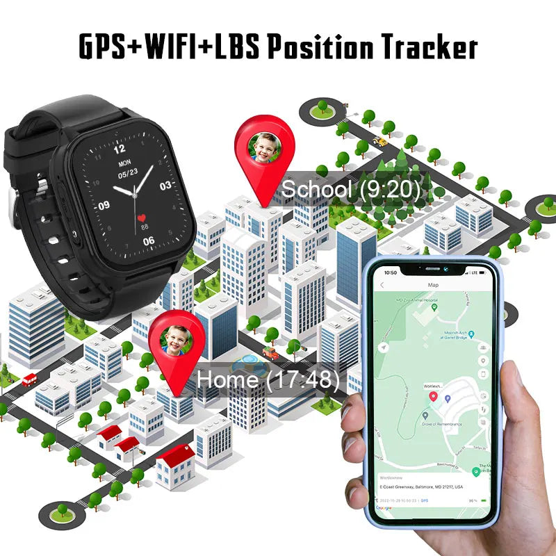 Reloj Inteligente 4G para Niños con GPS, WiFi, SOS, Whatsapp KT19Pro MAX Android 8.1 con Videollamada, Cámara y Monitor