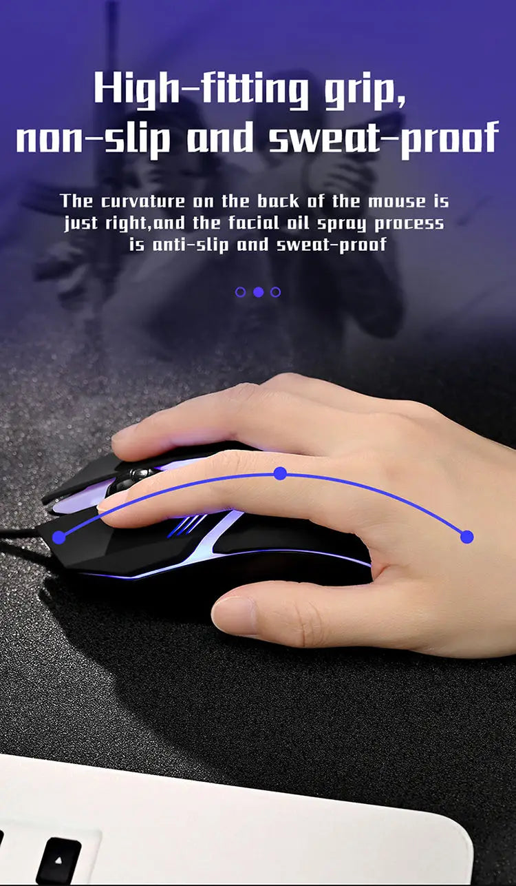 20251 PC ITLY M01 deportes LED luminoso retroiluminado USB con cable ratón para juegos para PC de escritorio portátil Oficina ordenador ratón para juegos