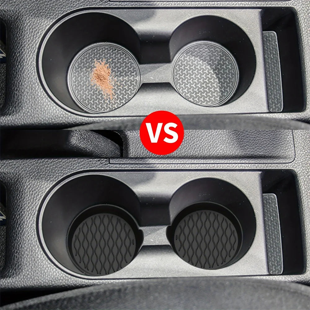 Estera Universal para taza de coche de silicona, estera para taza de agua con orificio medio para coche, estera para taza de agua creativa antideslizante circular para coche
