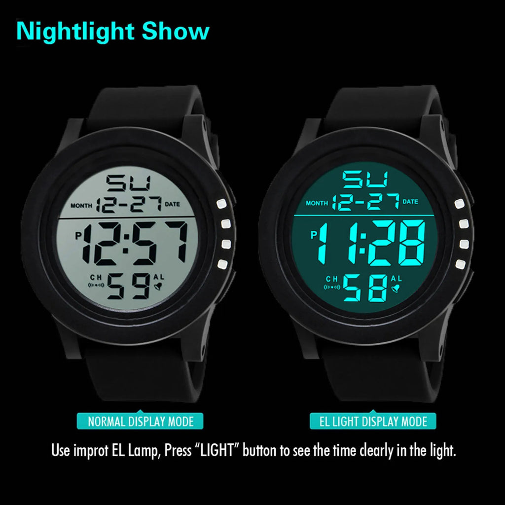 Reloj Digital para hombre, reloj deportivo para exteriores, reloj de pulsera militar multifunción resistente al agua, reloj electrónico automático para hombre