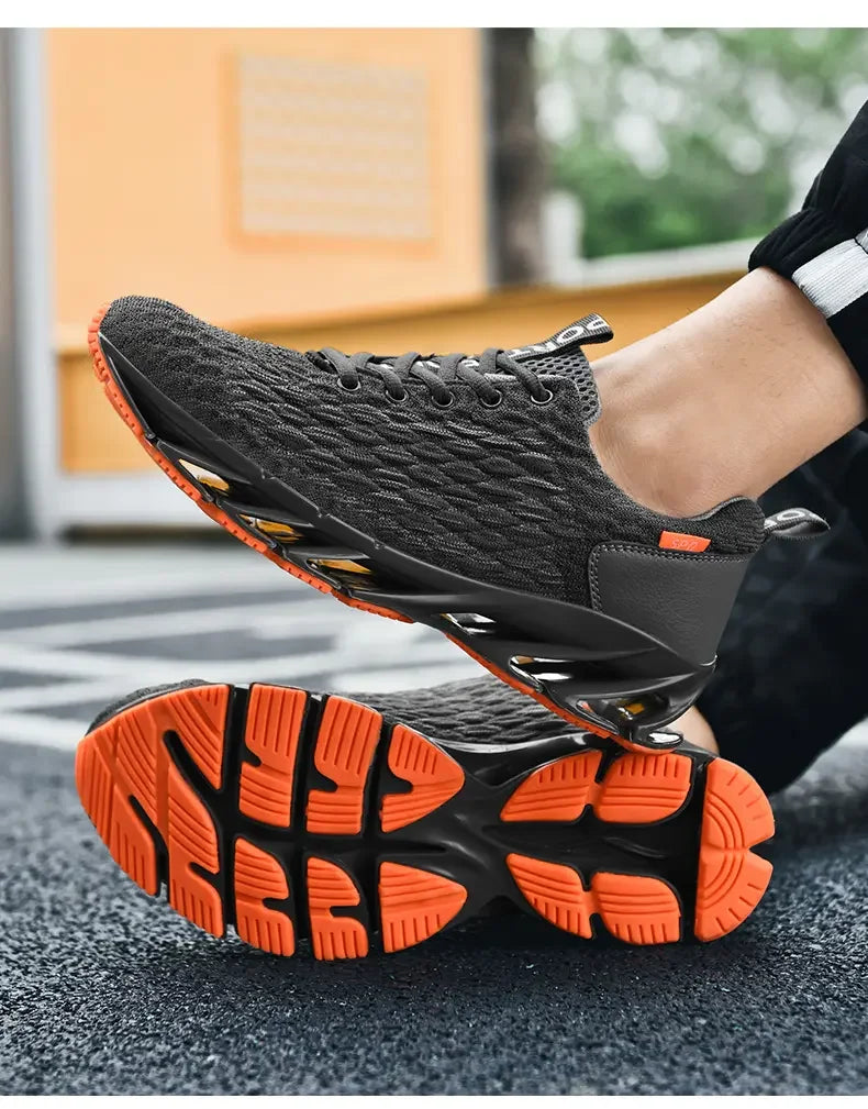Zapatillas deportivas transpirables de malla unisex con suela cuchilla