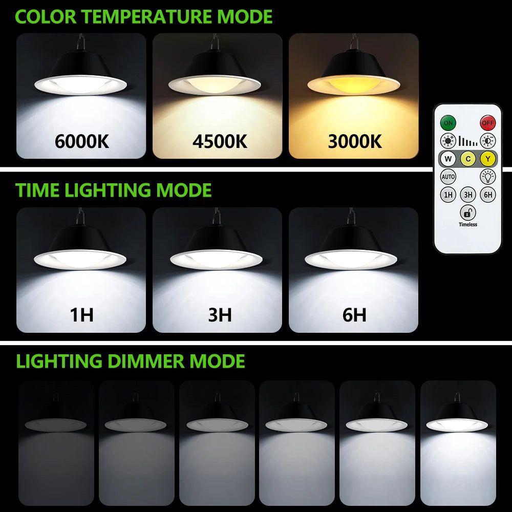 Lámpara Solar Colgante Exterior con Control Remoto 3 Colores Regulable