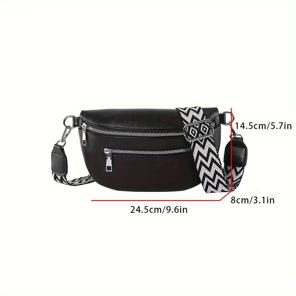 Riñonera de Cuero Suave para Mujer Bolso Pecho Cruzado Moda