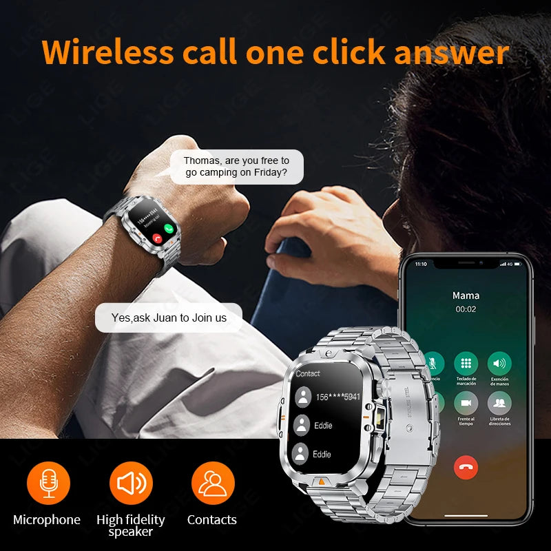 Reloj Inteligente LIGE Bluetooth Deportivo Resistente Agua