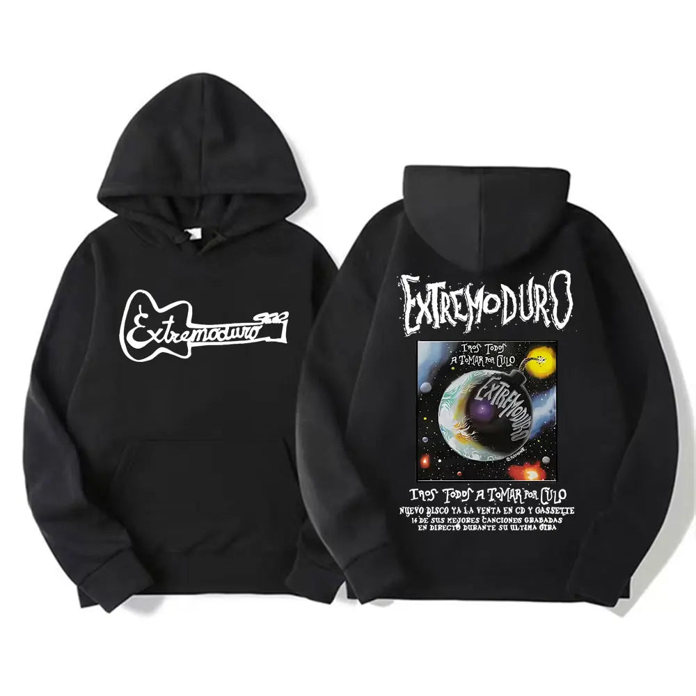 Buzo con Capucha Estampado Rock Punk - Estilo Urbano Oversized