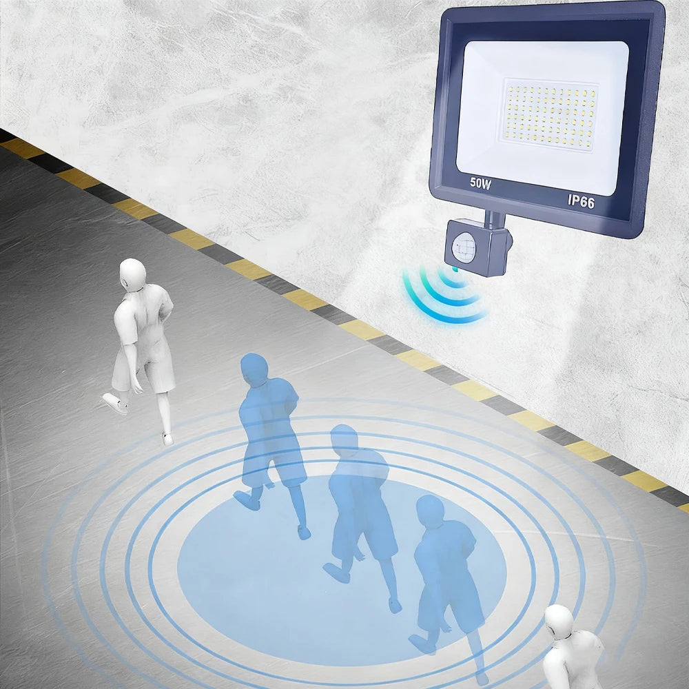 Reflector LED con Sensor de Movimiento IP66 para Exteriores 10W-50W