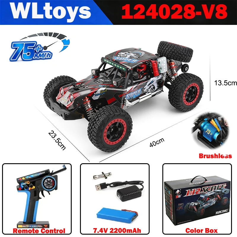 WLtoys 1/12 Autos RC 124017 124007 124016 124020 2.4G de Alta Velocidad   Coche de Carreras a Control Remoto sin Escobillas 4WD 75km/h, Juguete para Niños, Regalo