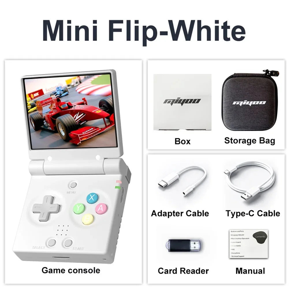 Consola de Juegos Retro MIYOO Mini Flip, Pantalla IPS 2.8 Pulgadas, Emulador Clásico