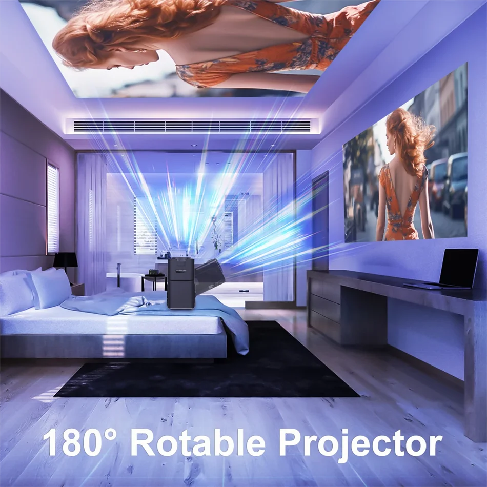 2025 4K Android 11 Proyector Nativo 1080P 390ANSI HY320 Dual Wifi6 BT5.0 1920*1080P Cine Proyector portátil actualizado HY300