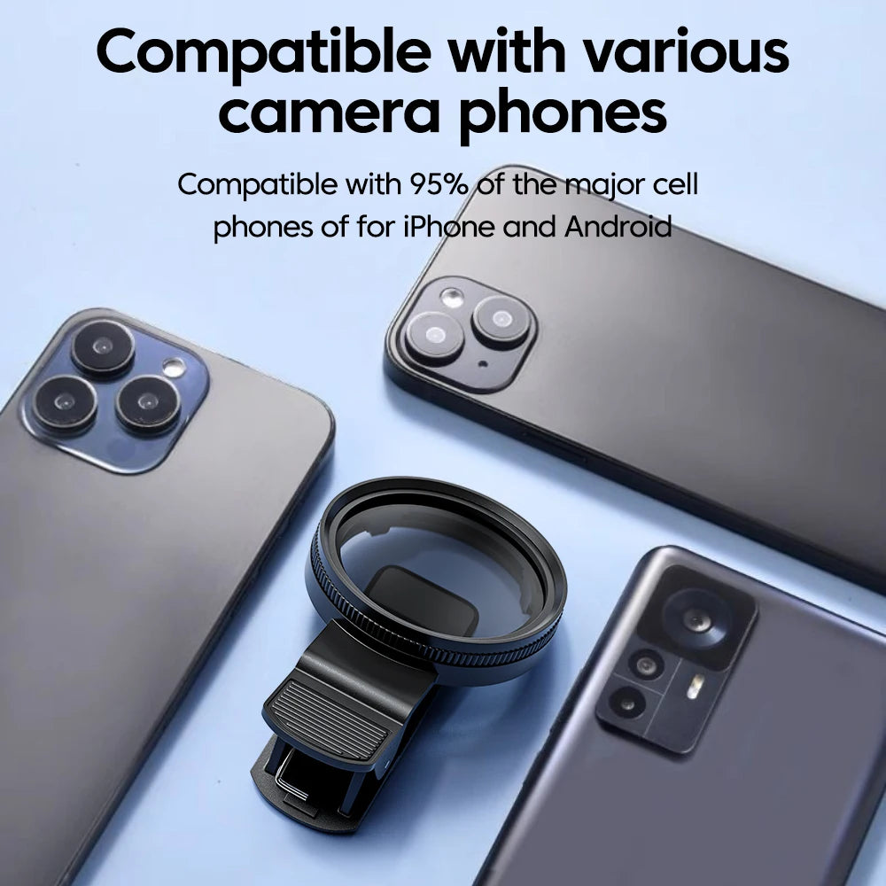 Filtro Polarizador CPL 52mm con Clip para Smartphone