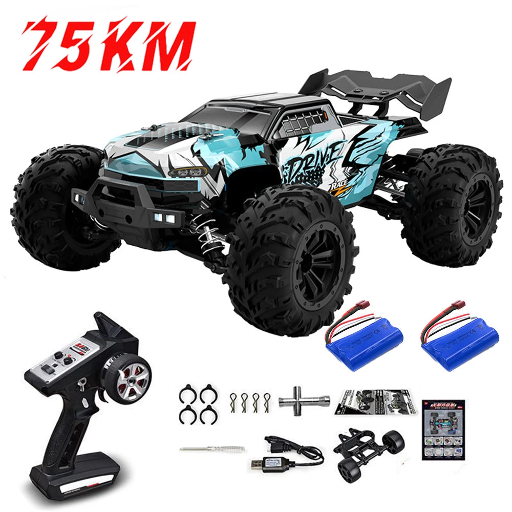 Coche teledirigido 1:16 75 KM/H o 50 KM/H 4WD con coches de Control remoto LED camión monstruo de deriva de alta velocidad para niños Vs Wltoys 144001   Juguetes